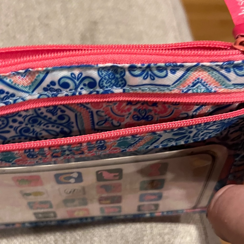 Simply Souther Phone Wristlet Moroccan Blue Pink White Design Fits Cell Phone - Picture 3 of 14